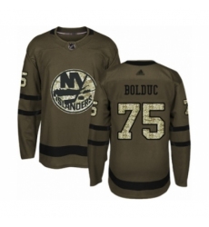 Men's New York Islanders #75 Samuel Bolduc Authentic Green Salute to Service Hockey Jersey