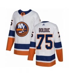 Men's New York Islanders #75 Samuel Bolduc Authentic White Away Hockey Jersey