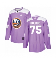 Youth New York Islanders #75 Samuel Bolduc Authentic Purple Fights Cancer Practice Hockey Jersey
