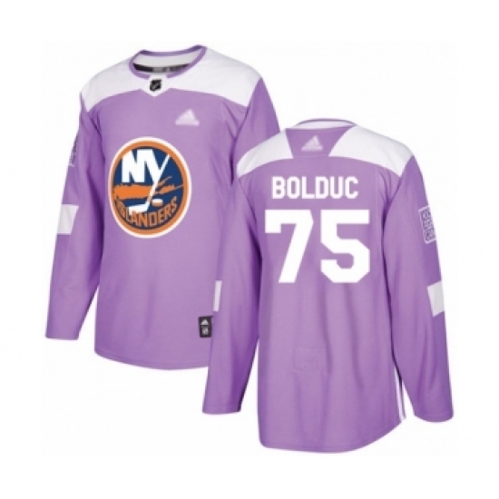 Youth New York Islanders #75 Samuel Bolduc Authentic Purple Fights Cancer Practice Hockey Jersey Youth New York Islanders #75 Samuel Bolduc Authentic Purple Fights Cancer Practice Hockey Jersey