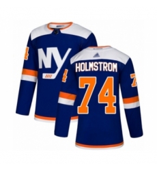Men's New York Islanders #74 Simon Holmstrom Authentic Blue Alternate Hockey Jersey