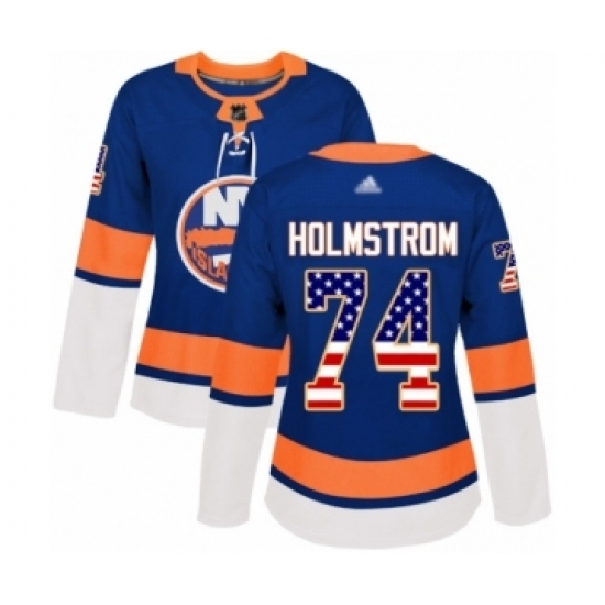 Women's New York Islanders #74 Simon Holmstrom Authentic Royal Blue USA Flag Fashion Hockey Jersey Women's New York Islanders #74 Simon Holmstrom Authentic Royal Blue USA Flag Fashion Hockey Jersey
