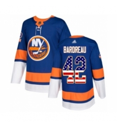 Men's New York Islanders #42 Cole Bardreau Authentic Royal Blue USA Flag Fashion Hockey Jersey