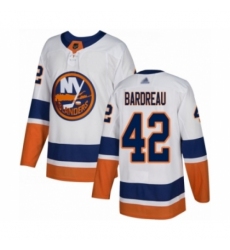 Men's New York Islanders #42 Cole Bardreau Authentic White Away Hockey Jersey