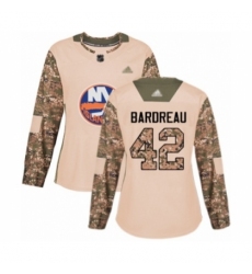 Women's New York Islanders #42 Cole Bardreau Authentic Camo Veterans Day Practice Hockey Jersey