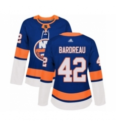 Women's New York Islanders #42 Cole Bardreau Authentic Royal Blue Home Hockey Jersey