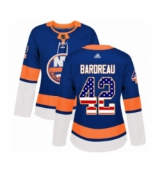 Women's New York Islanders #42 Cole Bardreau Authentic Royal Blue USA Flag Fashion Hockey Jersey