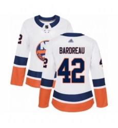 Women's New York Islanders #42 Cole Bardreau Authentic White Away Hockey Jersey