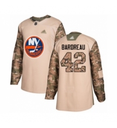 Youth New York Islanders #42 Cole Bardreau Authentic Camo Veterans Day Practice Hockey Jersey