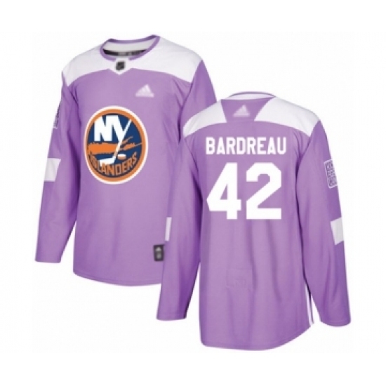 Youth New York Islanders #42 Cole Bardreau Authentic Purple Fights Cancer Practice Hockey Jersey Youth New York Islanders #42 Cole Bardreau Authentic Purple Fights Cancer Practice Hockey Jersey