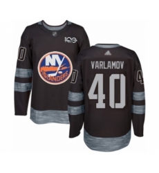Men's New York Islanders #40 Semyon Varlamov Authentic Black 1917-2017 100th Anniversary Hockey Jersey