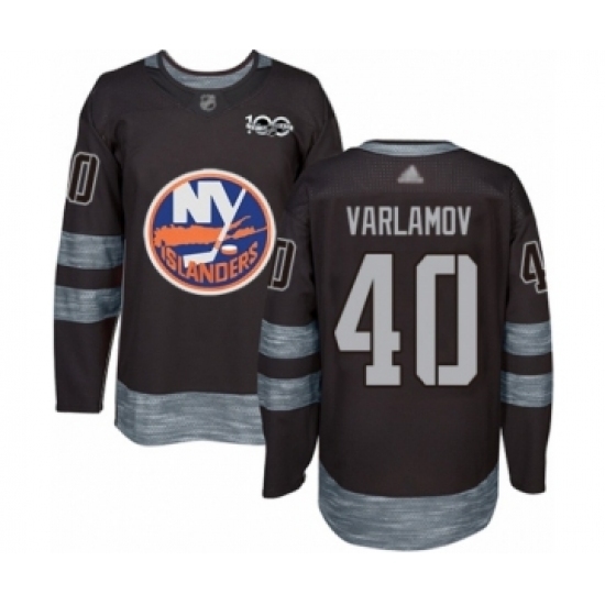 Men's New York Islanders #40 Semyon Varlamov Authentic Black 1917-2017 100th Anniversary Hockey Jersey Men's New York Islanders #40 Semyon Varlamov Authentic Black 1917-2017 100th Anniversary Hockey Jersey
