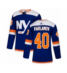 Men's New York Islanders #40 Semyon Varlamov Authentic Blue Alternate Hockey Jersey