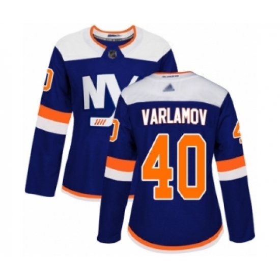 Women's New York Islanders #40 Semyon Varlamov Authentic Blue Alternate Hockey Jersey Women's New York Islanders #40 Semyon Varlamov Authentic Blue Alternate Hockey Jersey