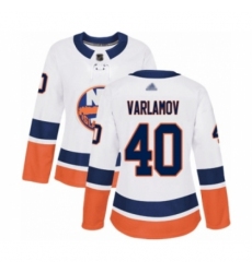 Women's New York Islanders #40 Semyon Varlamov Authentic White Away Hockey Jersey Women's New York Islanders #40 Semyon Varlamov Authentic White Away Hockey Jersey