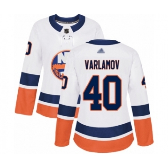 Women's New York Islanders #40 Semyon Varlamov Authentic White Away Hockey Jersey Women's New York Islanders #40 Semyon Varlamov Authentic White Away Hockey Jersey