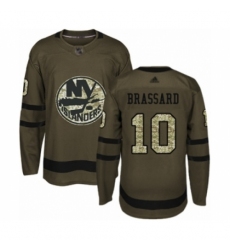 Men's New York Islanders #10 Derick Brassard Authentic Green Salute to Service Hockey Jersey