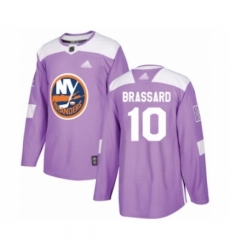 Men's New York Islanders #10 Derick Brassard Authentic Purple Fights Cancer Practice Hockey Jersey