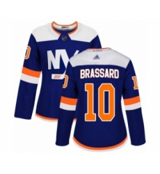 Women's New York Islanders #10 Derick Brassard Authentic Blue Alternate Hockey Jersey