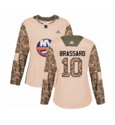 Women's New York Islanders #10 Derick Brassard Authentic Camo Veterans Day Practice Hockey Jersey