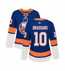 Women's New York Islanders #10 Derick Brassard Authentic Royal Blue Home Hockey Jersey