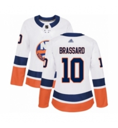Women's New York Islanders #10 Derick Brassard Authentic White Away Hockey Jersey