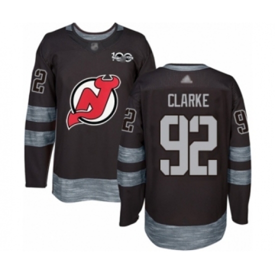 Men's New Jersey Devils #92 Graeme Clarke Authentic Black 1917-2017 100th Anniversary Hockey Jersey Men's New Jersey Devils #92 Graeme Clarke Authentic Black 1917-2017 100th Anniversary Hockey Jersey