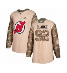Men's New Jersey Devils #92 Graeme Clarke Authentic Camo Veterans Day Practice Hockey Jersey