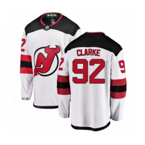 Men's New Jersey Devils #92 Graeme Clarke Fanatics Branded White Away Breakaway Hockey Jersey Men's New Jersey Devils #92 Graeme Clarke Fanatics Branded White Away Breakaway Hockey Jersey