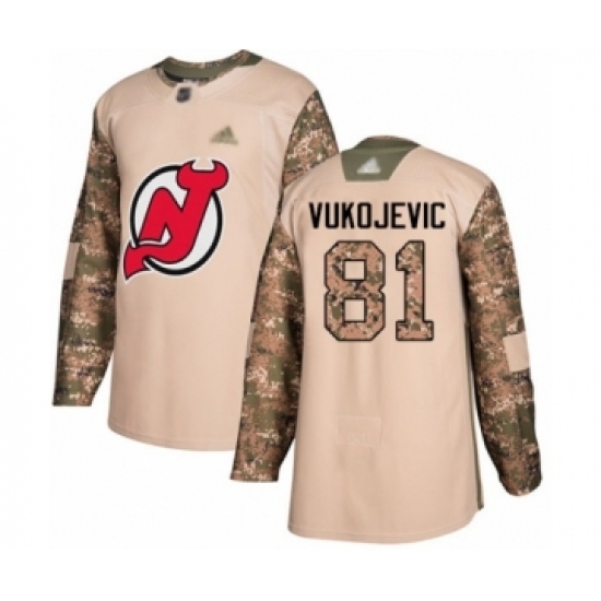 Men's New Jersey Devils #81 Michael Vukojevic Authentic Camo Veterans Day Practice Hockey Jersey Men's New Jersey Devils #81 Michael Vukojevic Authentic Camo Veterans Day Practice Hockey Jersey
