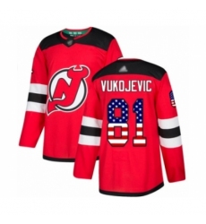 Youth New Jersey Devils #81 Michael Vukojevic Authentic Red USA Flag Fashion Hockey Jersey Youth New Jersey Devils #81 Michael Vukojevic Authentic Red USA Flag Fashion Hockey Jersey