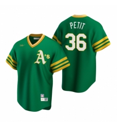 Men's Nike Oakland Athletics #36 Yusmeiro Petit Kelly Green Cooperstown Collection Road Stitched Baseball Jersey