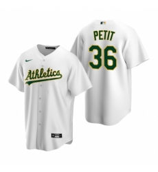 Men's Nike Oakland Athletics #36 Yusmeiro Petit White Home Stitched Baseball Jersey