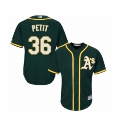 Youth Oakland Athletics #36 Yusmeiro Petit Authentic Green Alternate 1 Cool Base Baseball Player Jersey