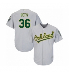 Youth Oakland Athletics #36 Yusmeiro Petit Authentic Grey Road Cool Base Baseball Player Jersey