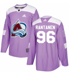 Men's Adidas Colorado Avalanche #96 Mikko Rantanen Authentic Purple Fights Cancer Practice NHL Jersey