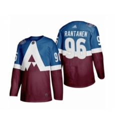 Men's Colorado Avalanche #96 Mikko Rantanen Authentic Burgundy Blue 2020 Stadium Series Hockey Jersey