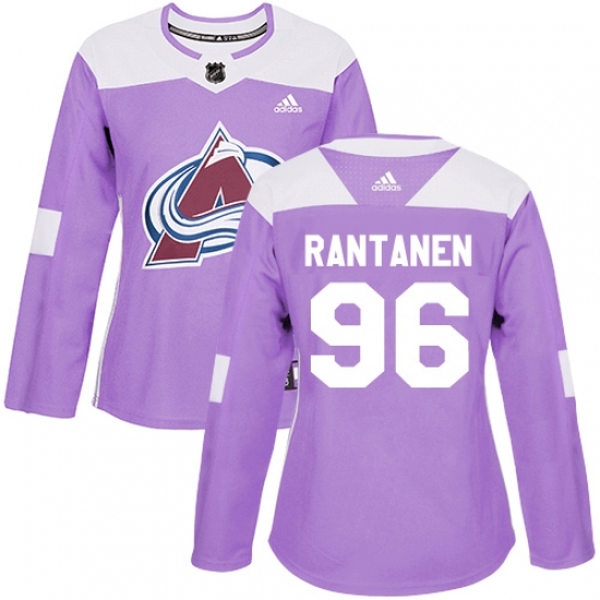 Women's Adidas Colorado Avalanche #96 Mikko Rantanen Authentic Purple Fights Cancer Practice NHL Jersey Women's Adidas Colorado Avalanche #96 Mikko Rantanen Authentic Purple Fights Cancer Practice NHL Jersey