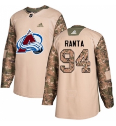 Men's Adidas Colorado Avalanche #94 Sampo Ranta Authentic Camo Veterans Day Practice NHL Jersey