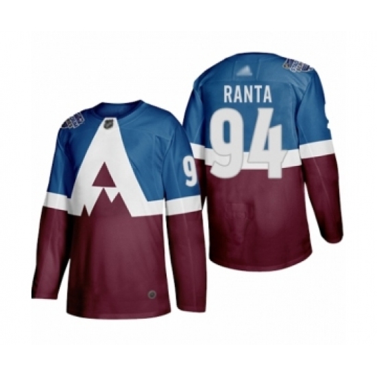 Men's Colorado Avalanche #94 Sampo Ranta Authentic Burgundy Blue 2020 Stadium Series Hockey Jersey Men's Colorado Avalanche #94 Sampo Ranta Authentic Burgundy Blue 2020 Stadium Series Hockey Jersey