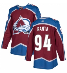 Youth Adidas Colorado Avalanche #94 Sampo Ranta Authentic Burgundy Red Home NHL Jersey