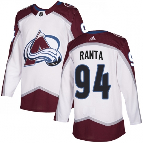 Youth Adidas Colorado Avalanche #94 Sampo Ranta Authentic White Away NHL Jersey Youth Adidas Colorado Avalanche #94 Sampo Ranta Authentic White Away NHL Jersey