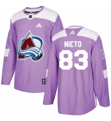 Men's Adidas Colorado Avalanche #83 Matt Nieto Authentic Purple Fights Cancer Practice NHL Jersey