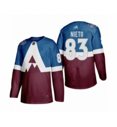 Men's Colorado Avalanche #83 Matt Nieto Authentic Burgundy Blue 2020 Stadium Series Hockey Jersey