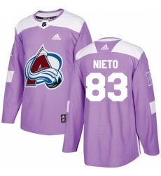 Youth Adidas Colorado Avalanche #83 Matt Nieto Authentic Purple Fights Cancer Practice NHL Jersey