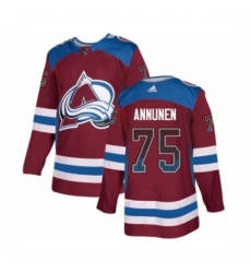 Men's Adidas Colorado Avalanche #75 Justus Annunen Authentic Burgundy Drift Fashion NHL Jersey