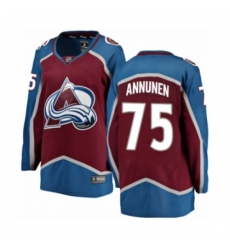 Women's Colorado Avalanche #75 Justus Annunen Authentic Maroon Home Fanatics Branded Breakaway NHL Jersey