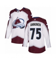 Youth Adidas Colorado Avalanche #75 Justus Annunen Authentic White Away NHL Jersey