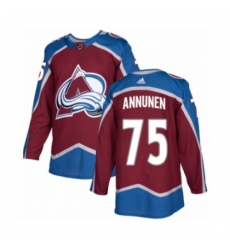 Youth Adidas Colorado Avalanche #75 Justus Annunen Premier Burgundy Red Home NHL Jersey