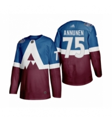 Youth Colorado Avalanche #75 Justus Annunen Authentic Burgundy Blue 2020 Stadium Series Hockey Jersey